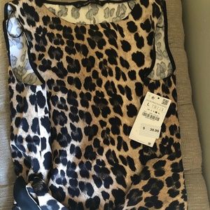 New with Tag Zara Leopard Print Peplum Sleeveless